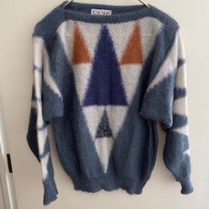Escada Mohair Intarsia Sweater, Size 36